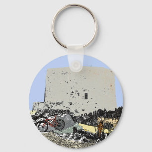 Push Bike and Martello Tower Hythe Kent Key Ring