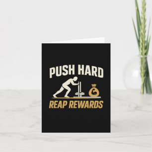 Push Hard Reap Rewards Gym Workout Bodybuilding Ar Card
