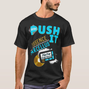 Push It 90's Retro Neon Blue Hip Hop Baby Shower T-Shirt