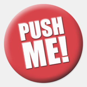 Push Me Big Red Button Classic Round Sticker