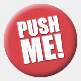 Push Me Big Red Button Classic Round Sticker