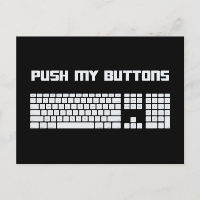 Push My Buttons Computer Keyboard Postcard (Front)