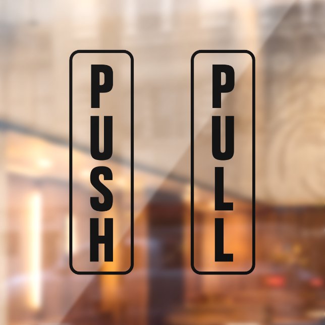 Push Pull Enter Exit Glass Door Sign Black (Sheet 2)