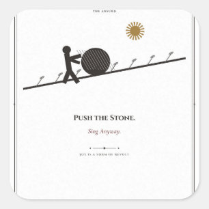 Push the Stone Absurdist Sticker