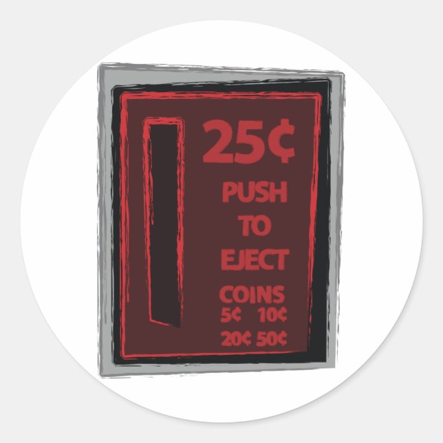Push To Eject Classic Round Sticker (Front)