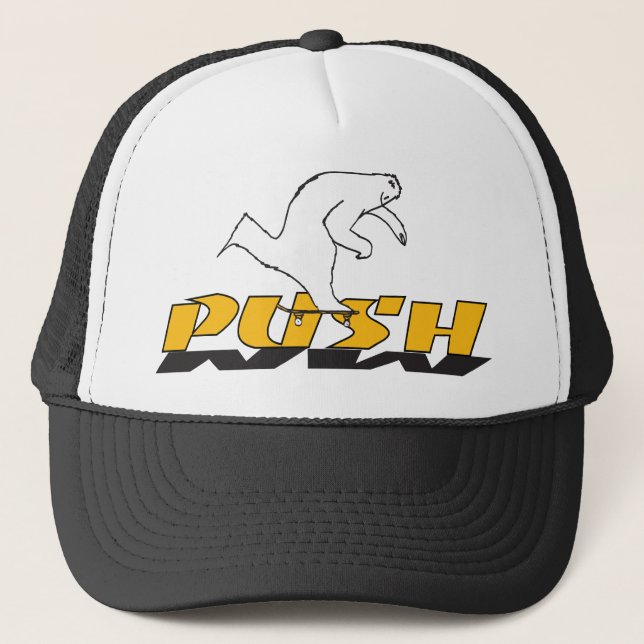 Push yellow  trucker hat (Front)