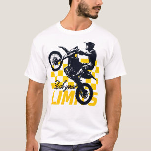 Push Your Limits Yellow Chequered Motocross Power T-Shirt