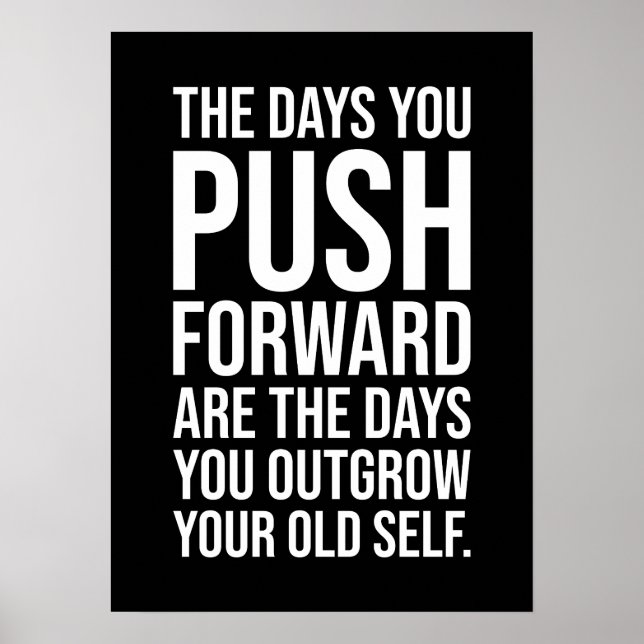 Push Yourself, Gym, Hustle, Success Motivational Poster (Front)