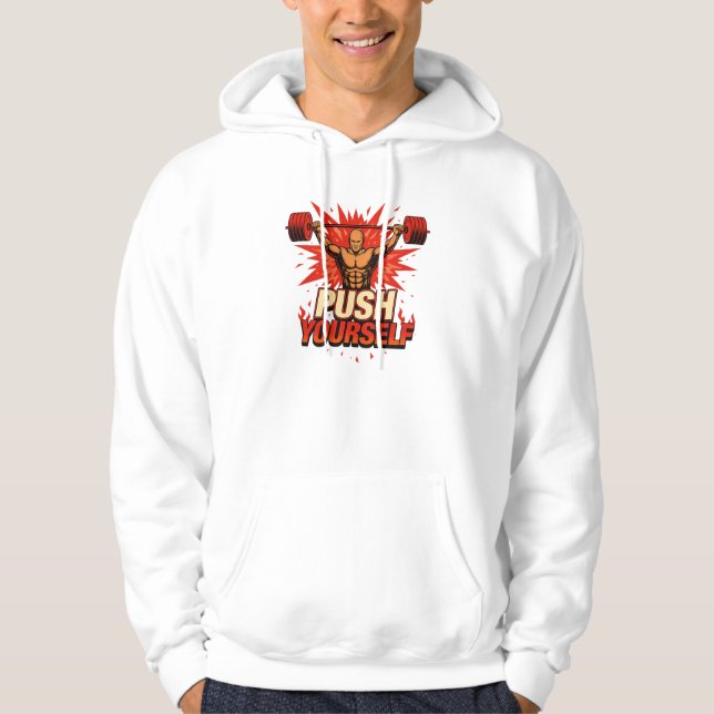 Push Yourself | Motivational Fitness and Gym Hoodie (Front)