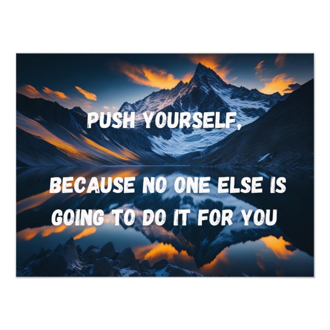 Push yourself, Motivational Poster (Front)