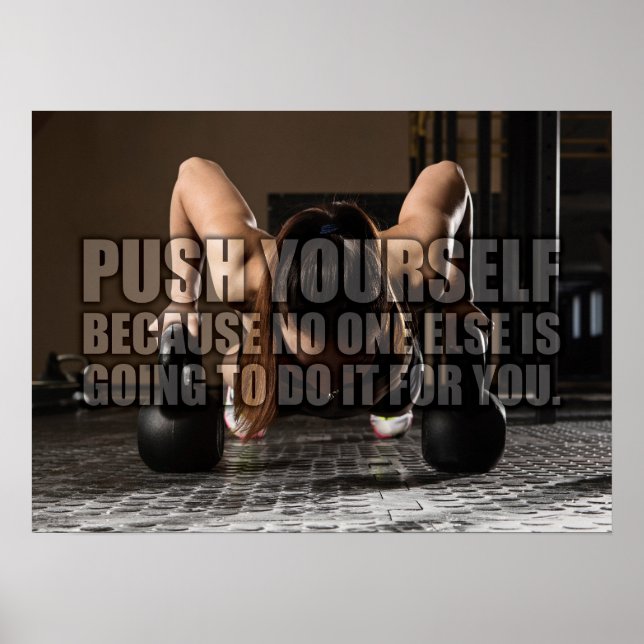 Push Yourself - Workout Fitness Motivational Poster (Front)