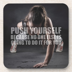 Push Yourself - Workout Motivational Coaster