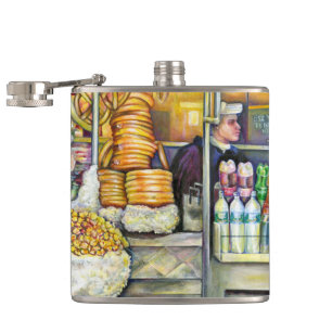 Pushcart Paradise Hip Flask