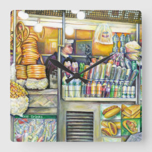 Pushcart Paradise Square Wall Clock