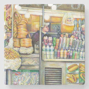 Pushcart Paradise Stone Coaster