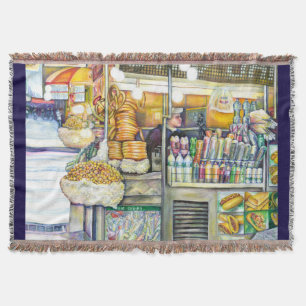 Pushcart Paradise Throw Blanket