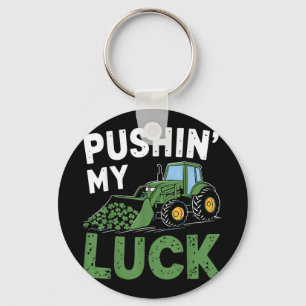 Pushing My Luck Tractor Funny St Patrick Day Toddl Key Ring