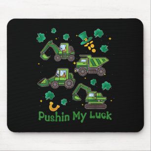 Pushing My Luck Tractor Truck St Patricks Day Boys Mouse Pad