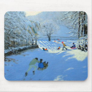Pushing the Sledge Youlgreave Mouse Pad