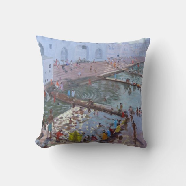 Pushkar ghats Rajasthan Cushion (Front)