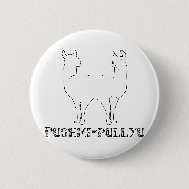 Pushmi-pullyu 6 Cm Round Badge (Front)