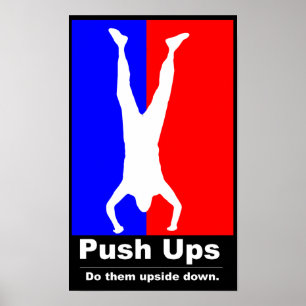 Pushups - Do Them Upside Down Fitness Poster