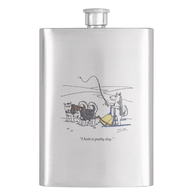 Pushy Dog stainless steel flask (Front)