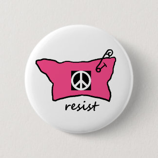 Pussy Hat Resist button with peace sign