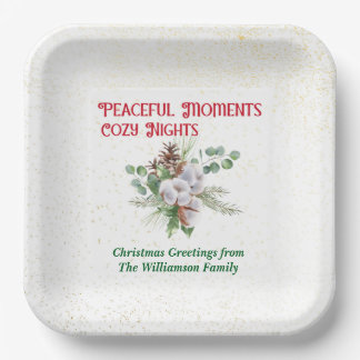 Pussy Willow Catkin Bouquet Christmas Paper Plate