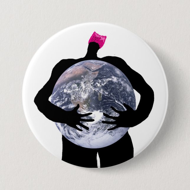 Pussyhats Care about the Environment 7.5 Cm Round Badge (Front)