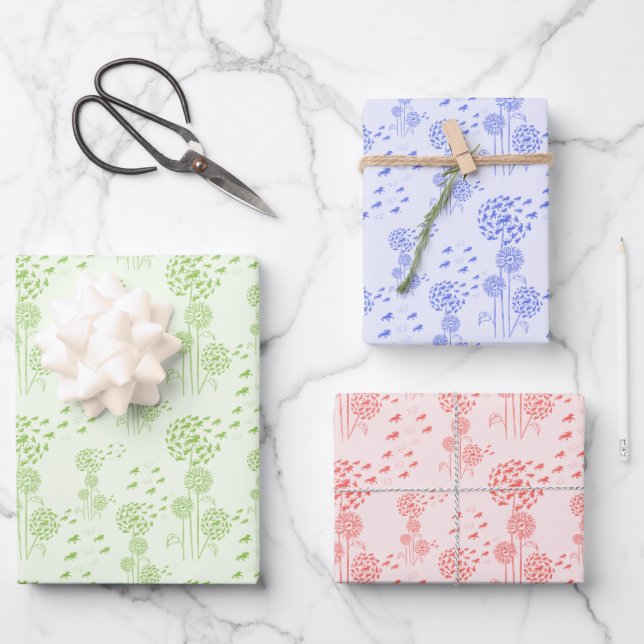 pustard trees with 3 colors wrapping paper sheet (Front)