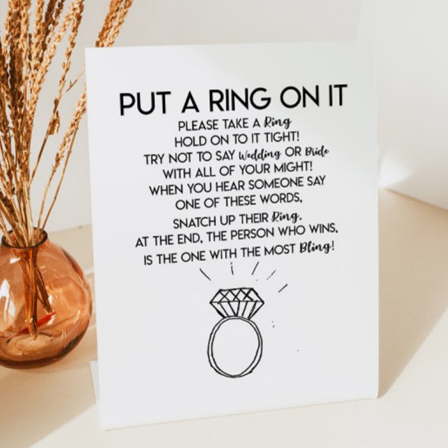 Put A Ring On It Bridal Shower Game Activity Sign (Creator Uploaded)
