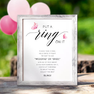 Put A Ring On It Butterfly Bridal Shower Game Poster