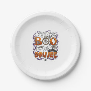 Put Boo Boujee Halloween Diamond Ring Crown_1 Paper Plate