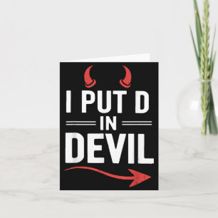 Put D in Devil Funny Halloween Matching Couple Card