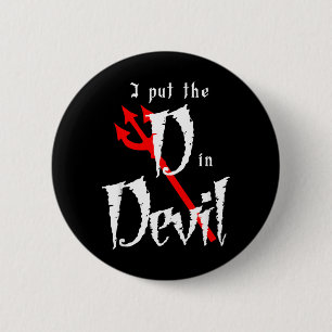Put D in Devil Halloween Matching Couple Boyfriend 6 Cm Round Badge