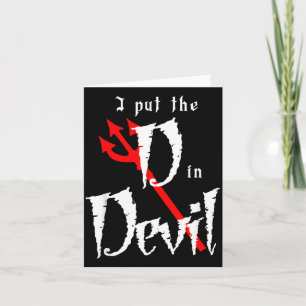 Put D in Devil Halloween Matching Couple Boyfriend Card