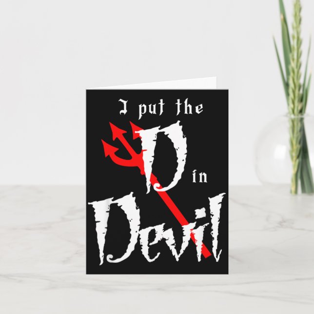 Put D in Devil Halloween Matching Couple Boyfriend Card (Front)