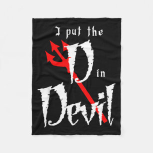 Put D in Devil Halloween Matching Couple Boyfriend Fleece Blanket