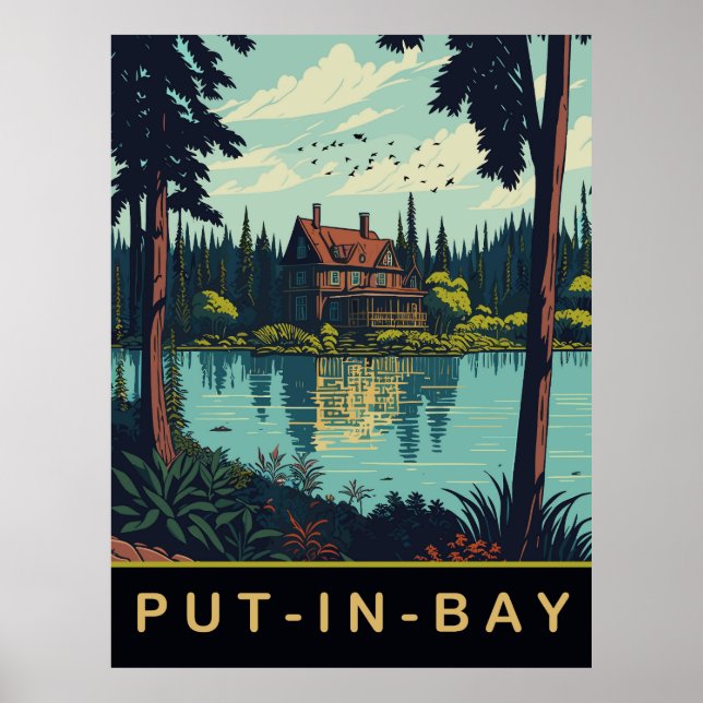Put-In-Bay, Ohio, Vintage Travel Poster (Front)