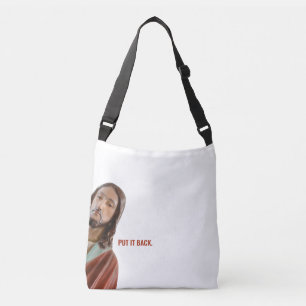 Put It Back Funny Jesus On White background Crossbody Bag