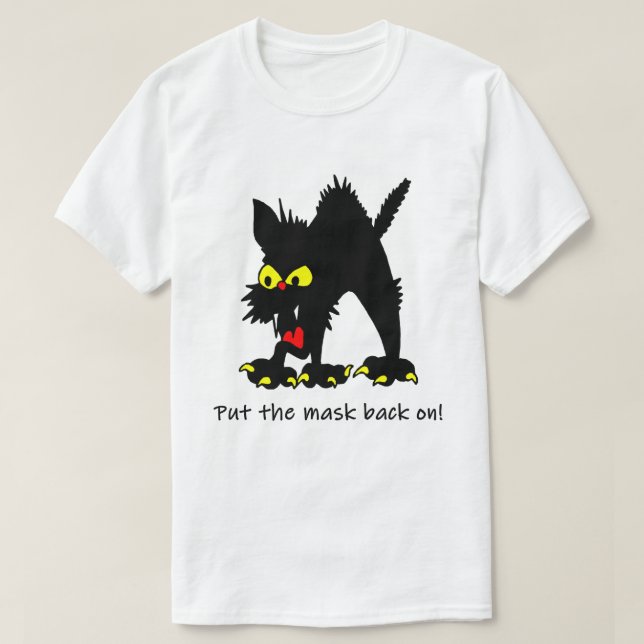 Put Mask Back On Social Distancing Humour Black Ca T-Shirt (Design Front)