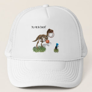 "Put me in Coach" Dinosaur Basketball Trucker Hat