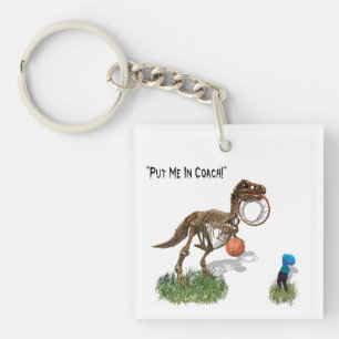 "Put me in Coach !" Dinosaur Double-Side Keychain