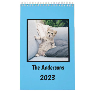 Put my Cat Pictures Every Month blue Calendar