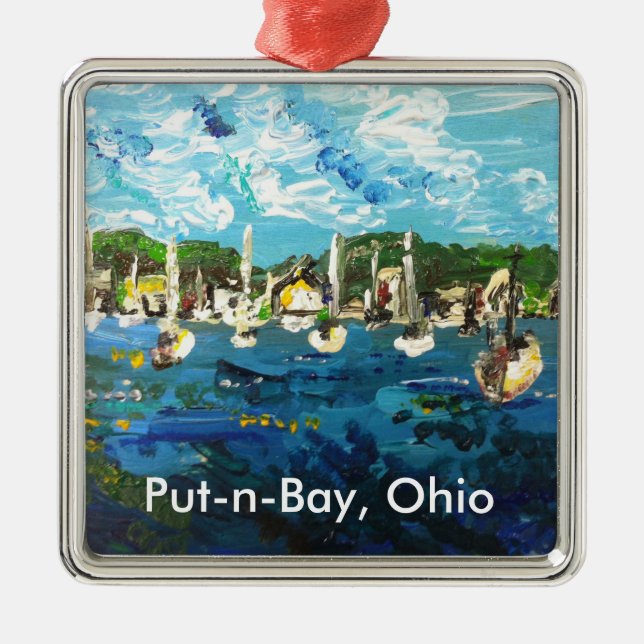 Put-n-Bay Lake Erie Island Painting #1 Metal Ornament (Front)