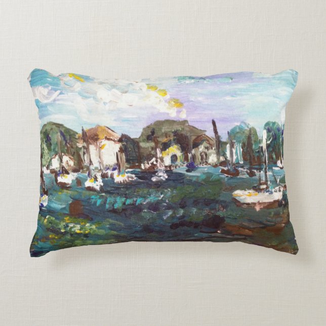 Put-n-Bay Lake Erie Island Painting #2 Pillow (Front)