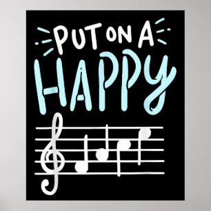 Put On A Happy Face Music Funny Music Teacher Poster