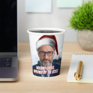 Put on a Santa hat Funny Office Holiday Party Paper Cups