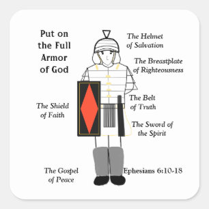 Put on the Armour of God Square Sticker